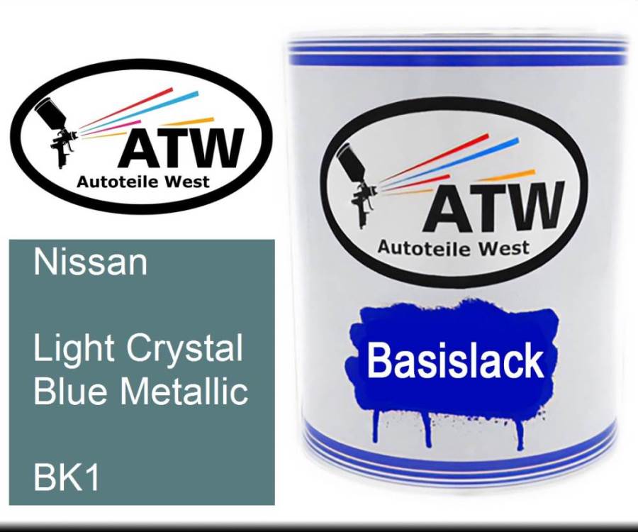 Nissan, Light Crystal Blue Metallic, BK1: 1L Lackdose, von ATW Autoteile West.